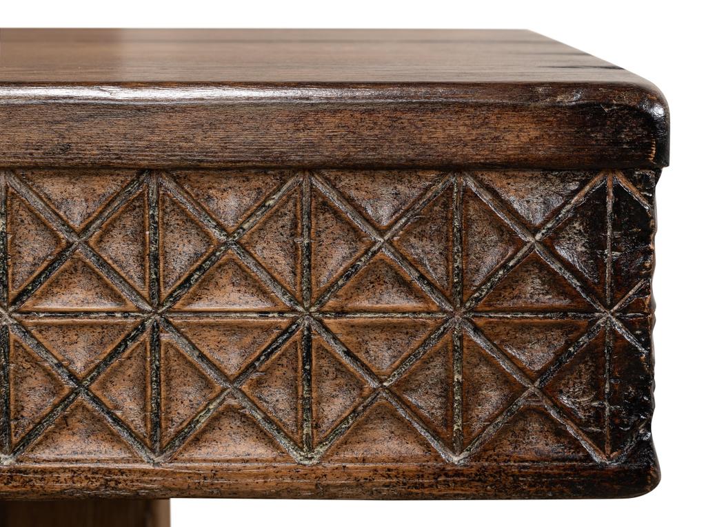 Honeycomb & Cross Brown Console Table - Ornate Home