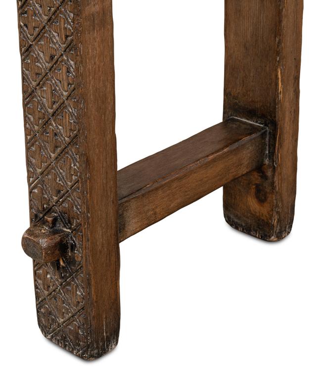 Honeycomb & Cross Brown Console Table - Ornate Home
