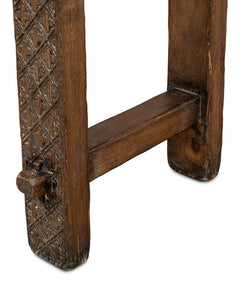 Honeycomb & Cross Brown Console Table - Ornate Home