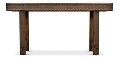 Honeycomb & Cross Brown Console Table - Ornate Home