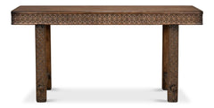 Honeycomb & Cross Brown Console Table - Ornate Home
