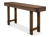 Honeycomb & Cross Brown Console Table - Ornate Home