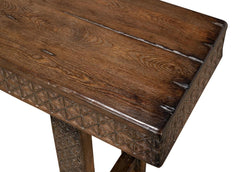 Honeycomb & Cross Brown Console Table - Ornate Home