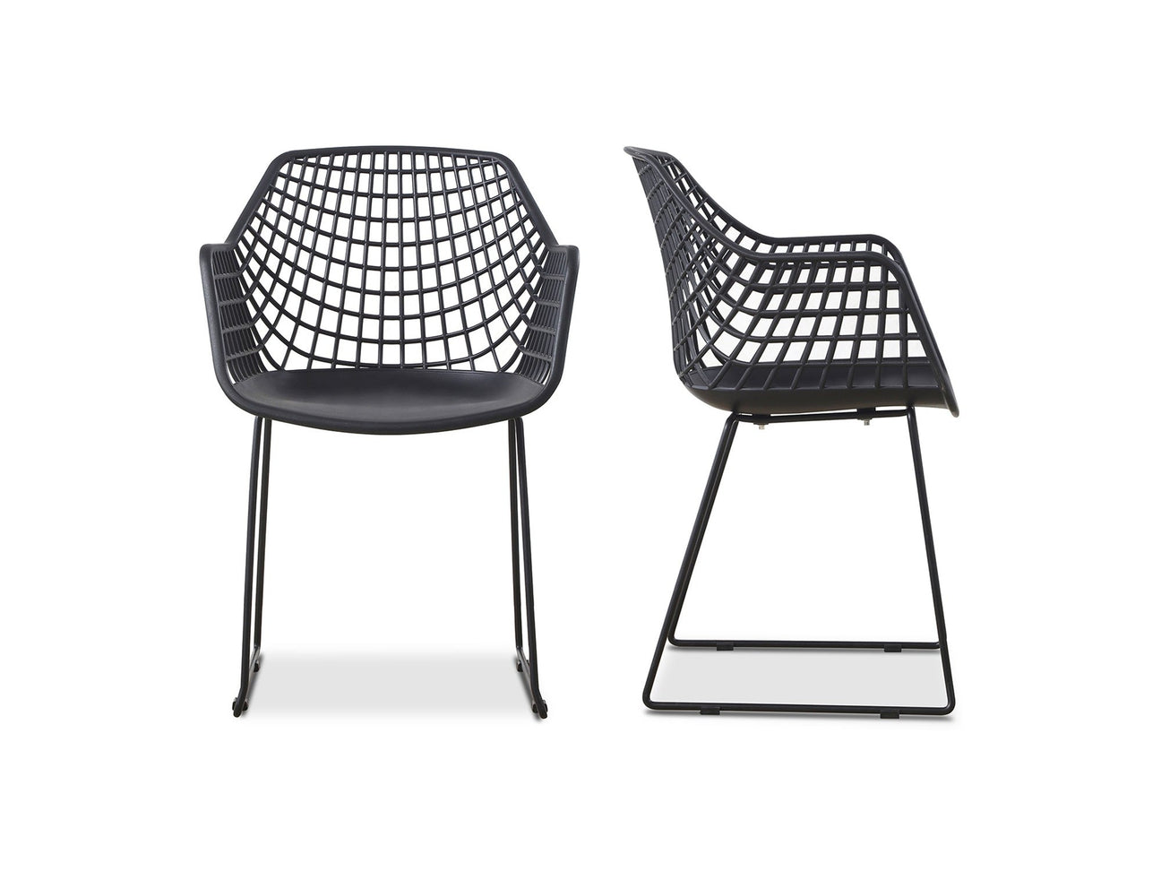 Honolulu Black Chair (Set of 2) - Ornate Home