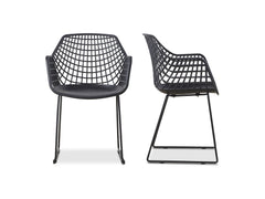 Honolulu Black Chair (Set of 2) - Ornate Home