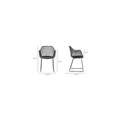 Honolulu Black Chair (Set of 2) - Ornate Home