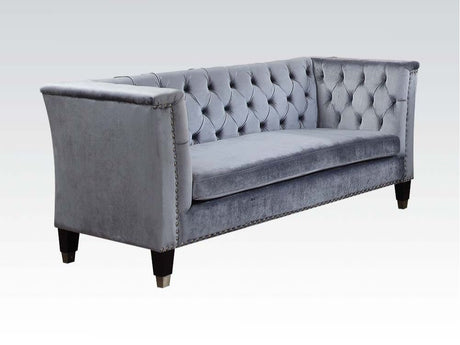 Honor Loveseat in BlueGray Velvet - Ornate Home