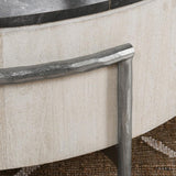Honor Whitewash/Gray Round Coffee Table - Ornate Home