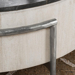 Honor Whitewash/Gray Round Coffee Table - Ornate Home