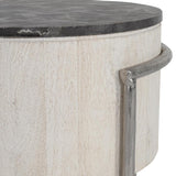 Honor Whitewash/Gray Stone Round End Table - Ornate Home