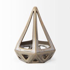 Hood Bronze Geometric Ceramic Object - Ornate Home
