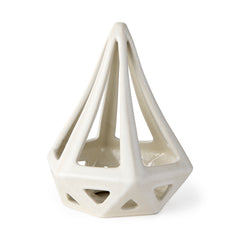 Hood White Geometric Ceramic Object - Ornate Home