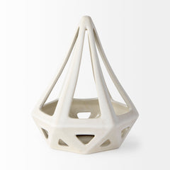 Hood White Geometric Ceramic Object - Ornate Home