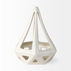 Hood White Geometric Ceramic Object - Ornate Home