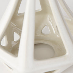 Hood White Geometric Ceramic Object - Ornate Home