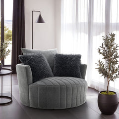 Hoople Dark Gray Swivel Chair - Ornate Home