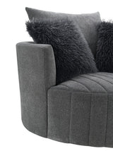 Hoople Dark Gray Swivel Chair - Ornate Home