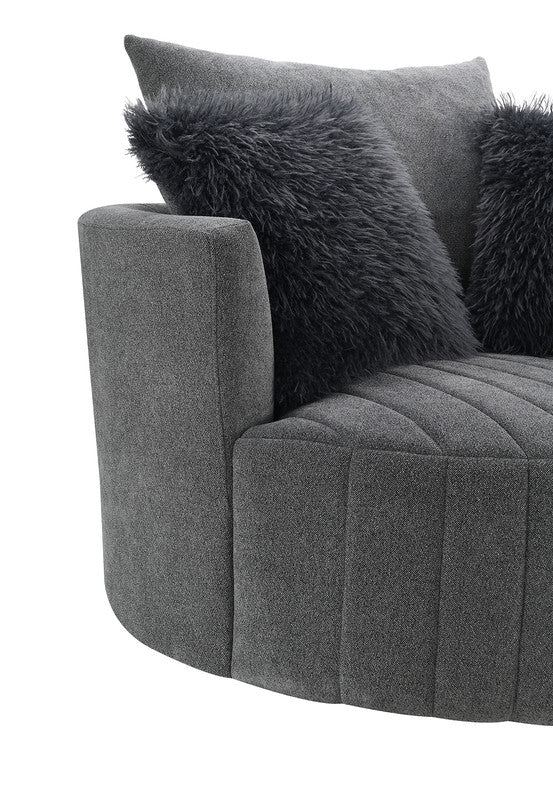 Hoople Dark Gray Swivel Chair - Ornate Home