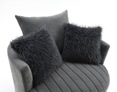 Hoople Dark Gray Swivel Chair - Ornate Home