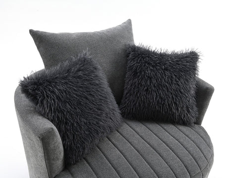 Hoople Dark Gray Swivel Chair - Ornate Home