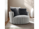 Hoople Light Gray Swivel Chair - Ornate Home