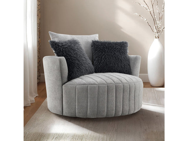 Hoople Light Gray Swivel Chair - Ornate Home