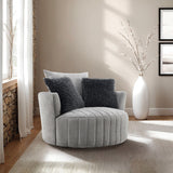 Hoople Light Gray Swivel Chair - Ornate Home