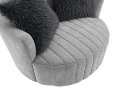 Hoople Light Gray Swivel Chair - Ornate Home