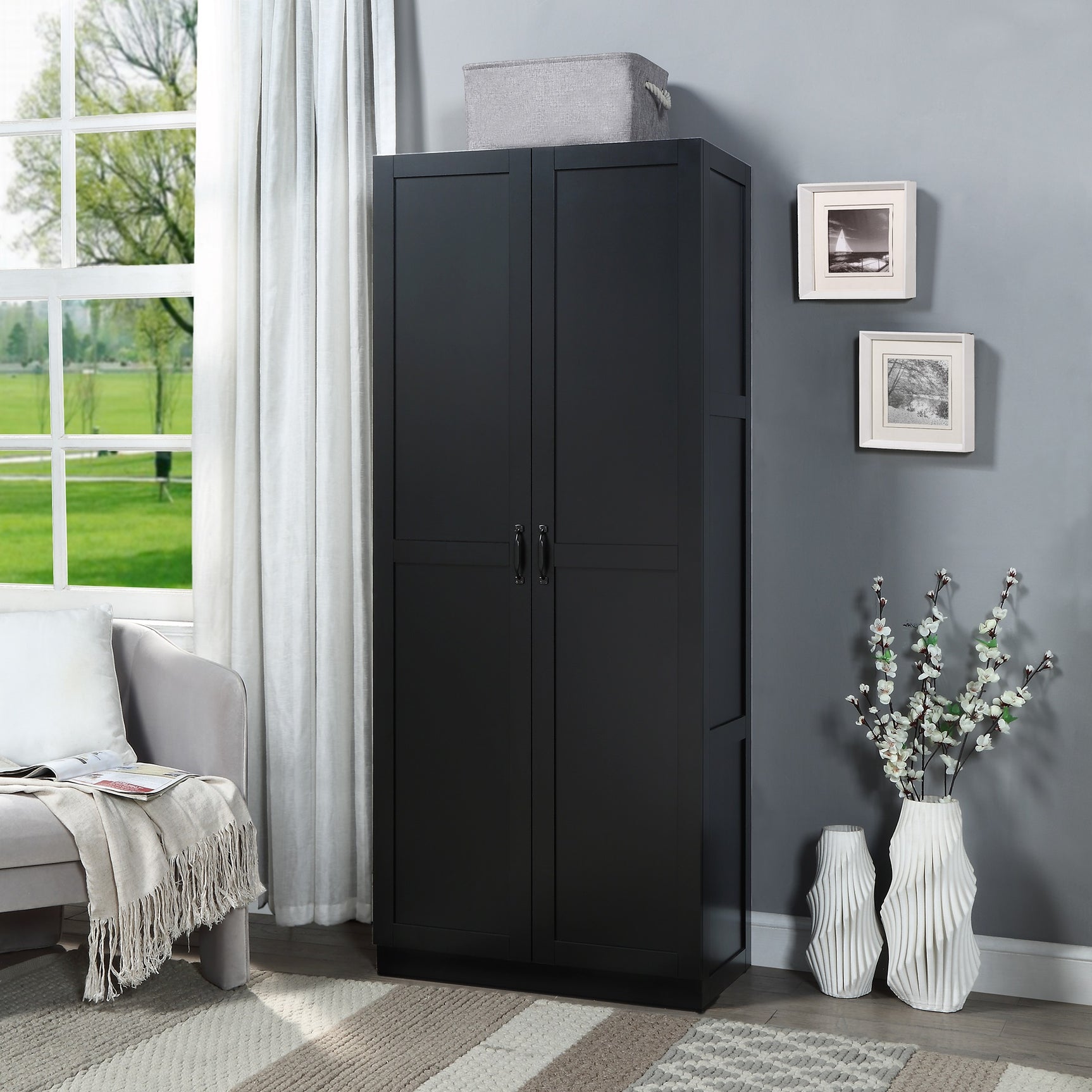 Hopkins Storage Closet 2.0 in Black - Ornate Home
