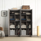 Hopkins Storage Closet 2.0 in Grey (set of 2) - Ornate Home
