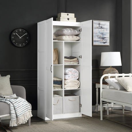 Hopkins Storage Closet 2.0 in White - Ornate Home