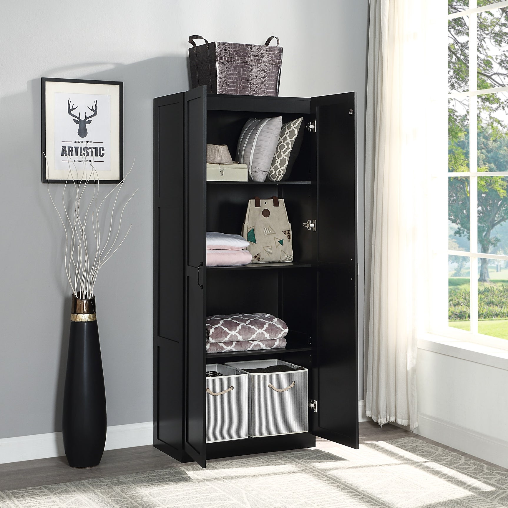 Hopkins Storage Closet 3.0 in Black - Ornate Home