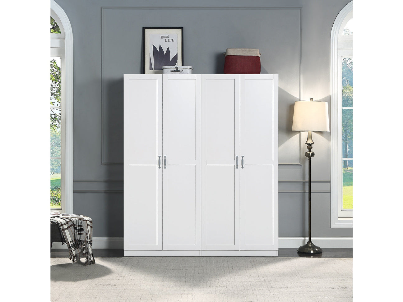 Hopkins Storage Closet 3.0 in White (set of 2) - Ornate Home