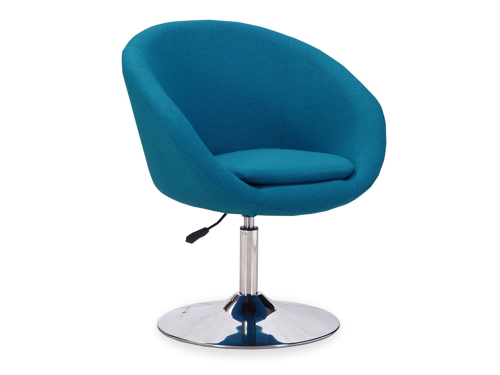 Hopper Swivel Adjustable Height Chair in Blue and Polished Chrome - Ornate Home