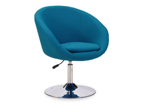 Hopper Swivel Adjustable Height Chair in Blue and Polished Chrome - Ornate Home