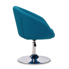 Hopper Swivel Adjustable Height Chair in Blue and Polished Chrome - Ornate Home