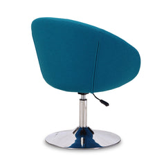 Hopper Swivel Adjustable Height Chair in Blue and Polished Chrome - Ornate Home
