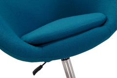 Hopper Swivel Adjustable Height Chair in Blue and Polished Chrome - Ornate Home