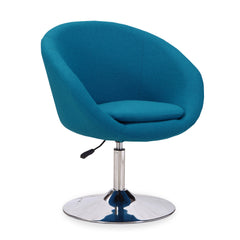 Hopper Swivel Adjustable Height Chair in Blue and Polished Chrome (set of 2) - Ornate Home