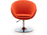 Hopper Swivel Adjustable Height Chair in Orange and Polished Chrome - Ornate Home