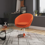 Hopper Swivel Adjustable Height Chair in Orange and Polished Chrome - Ornate Home