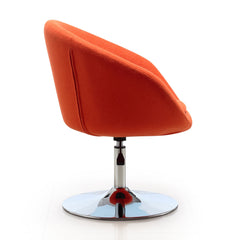 Hopper Swivel Adjustable Height Chair in Orange and Polished Chrome - Ornate Home