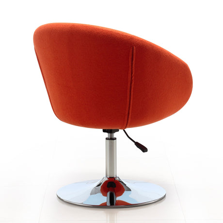 Hopper Swivel Adjustable Height Chair in Orange and Polished Chrome - Ornate Home