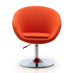Hopper Swivel Adjustable Height Chair in Orange and Polished Chrome (Set of 2) - Ornate Home