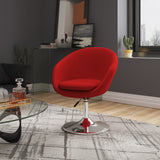 Hopper Swivel Adjustable Height Chair in Red and Polished Chrome - Ornate Home
