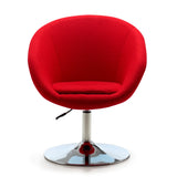 Hopper Swivel Adjustable Height Chair in Red and Polished Chrome - Ornate Home