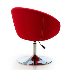 Hopper Swivel Adjustable Height Chair in Red and Polished Chrome - Ornate Home