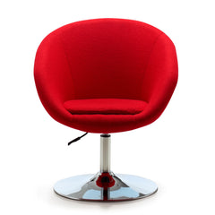 Hopper Swivel Adjustable Height Chair in Red and Polished Chrome (set of 2) - Ornate Home