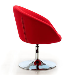 Hopper Swivel Adjustable Height Chair in Red and Polished Chrome (set of 2) - Ornate Home
