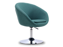 Hopper Swivel Adjustable Height Chair in Sky Blue and Polished Chrome - Ornate Home